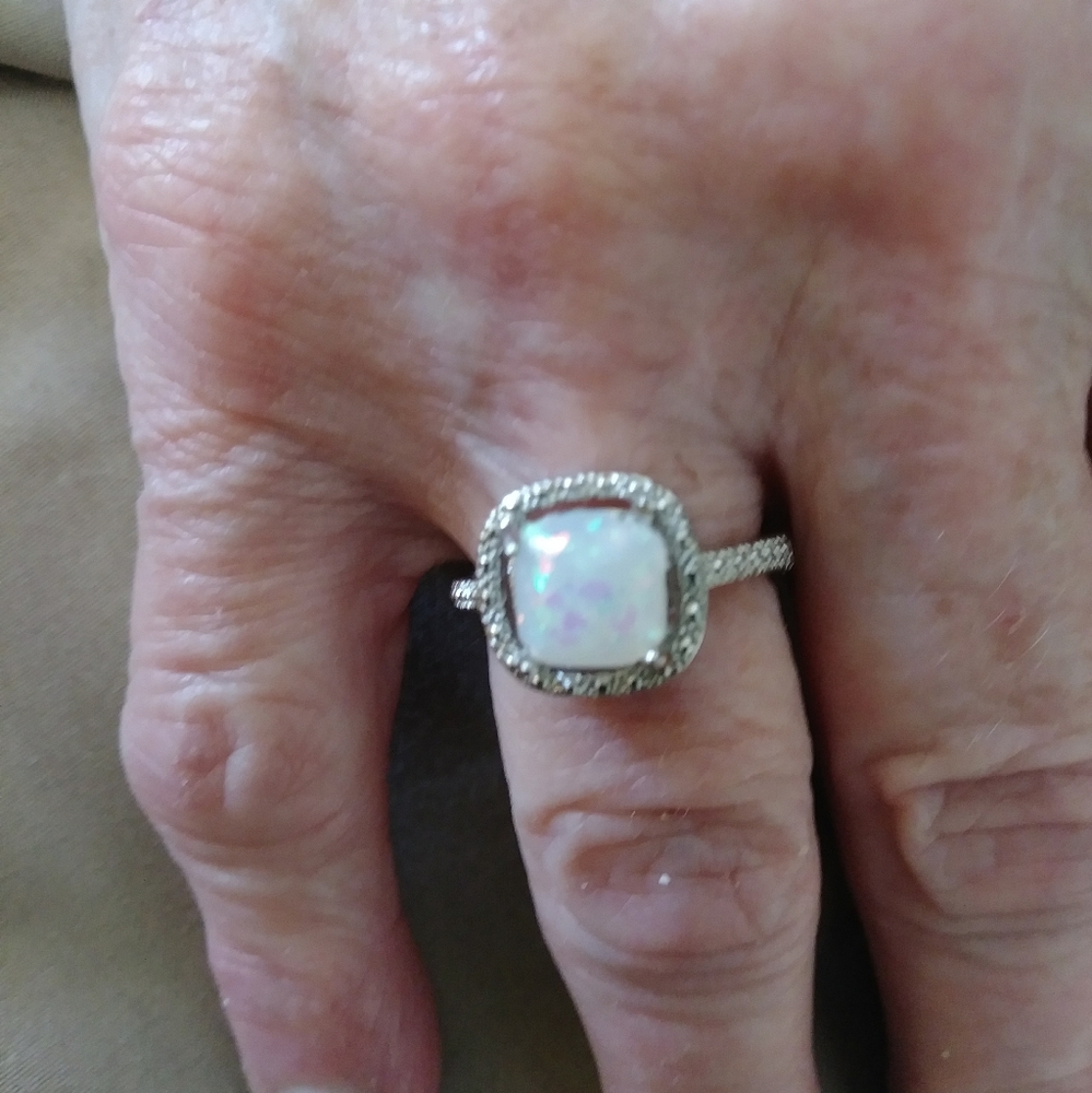Moonstone Crystal Sterling Silver Ring